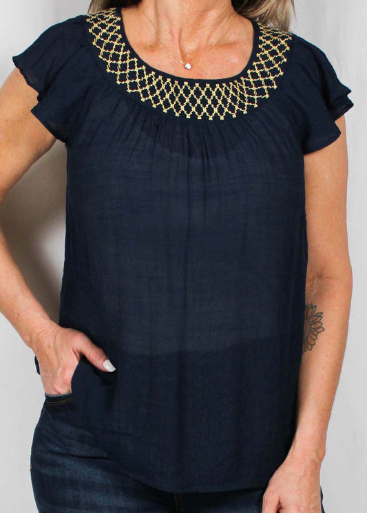 ST81JQ8M5-D - Dress Blues - Sleeveless Blouse A2478 - Pack