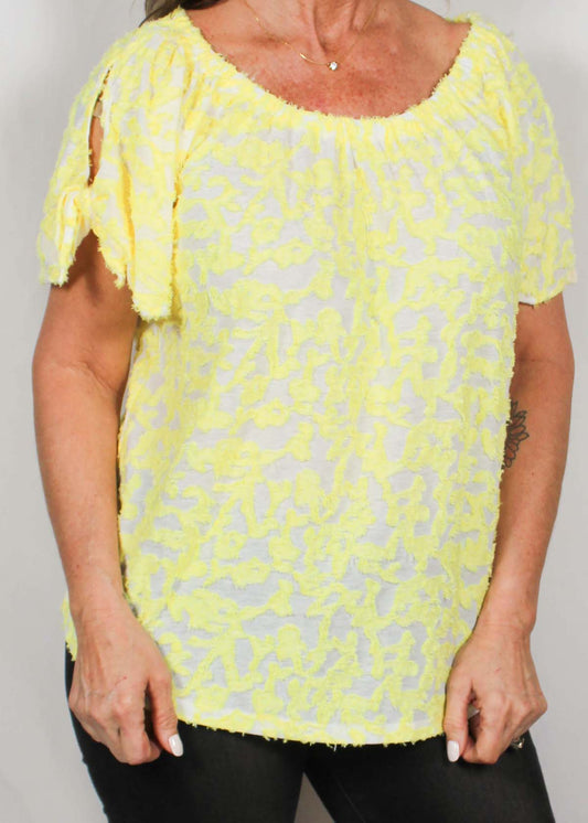 ST81AB7Y8-S - White / Sunshine - Tie Sleeve Clip Dot Top A2498 - Pack