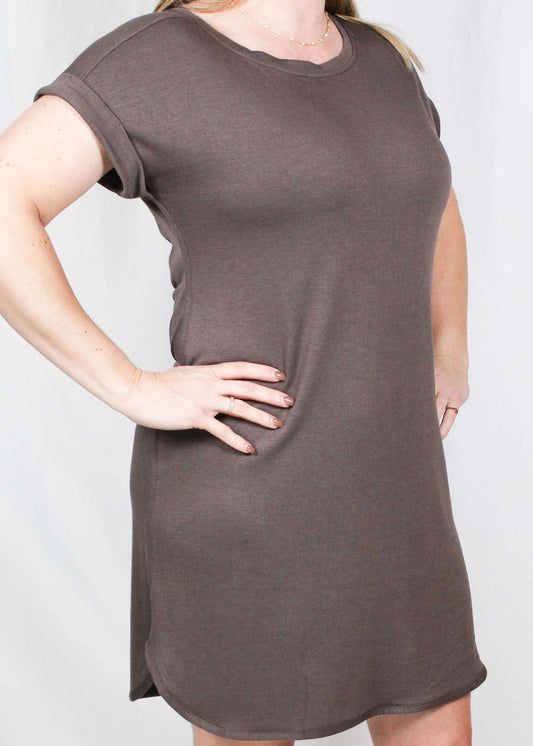 ZD1K553-T - Toffee - Round Neck Cap Sleeve Hi/Low Dress A2503 - Pack