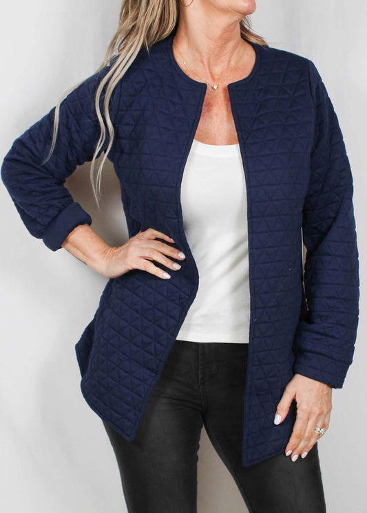 SK382204-N - Navy - Quilted Open Jacket A2613 - Pack