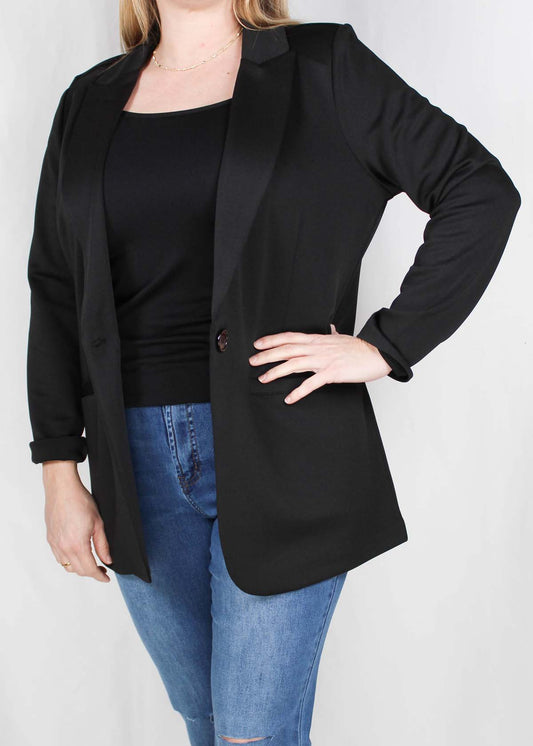 SC2063-B - Black - 1 Button Jacket Blazer A2630 - Pack