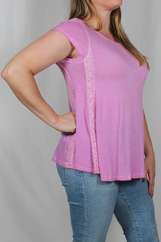 CB1P274-L - Lavender Rose - lace side tee  - A265 - Pack