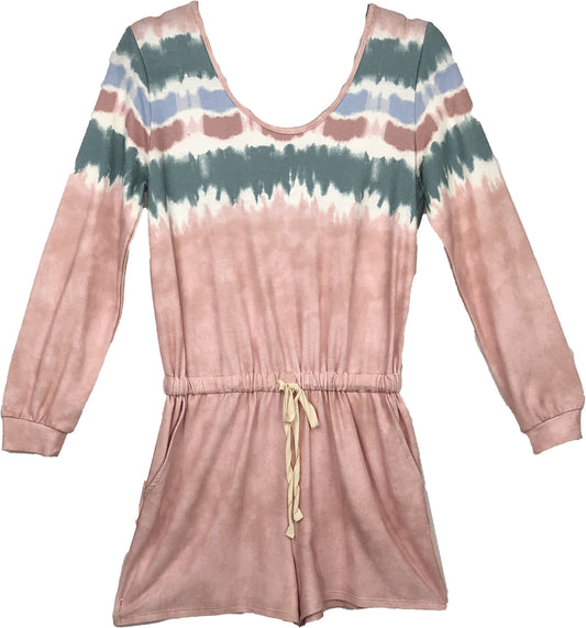 A389046A24-B - Blue / Sage / Sky - Tye Dye Romper - A523 - Pack