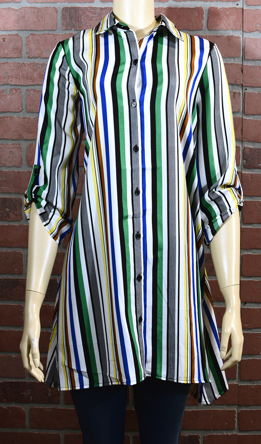 MP1N970-S - Stripes - long button up blouse  - A219 - Pack